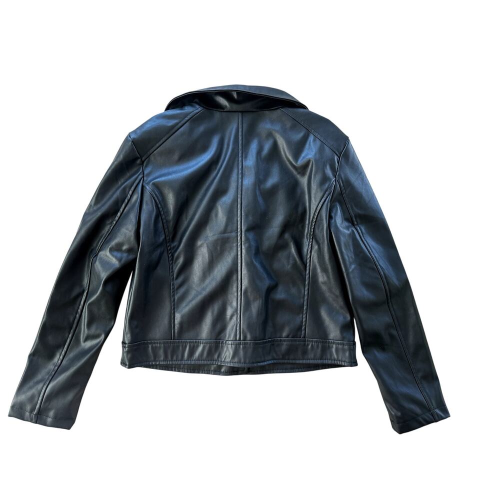 womens vigoss faux leather moto jacket black size large - Picture 4 of 4
